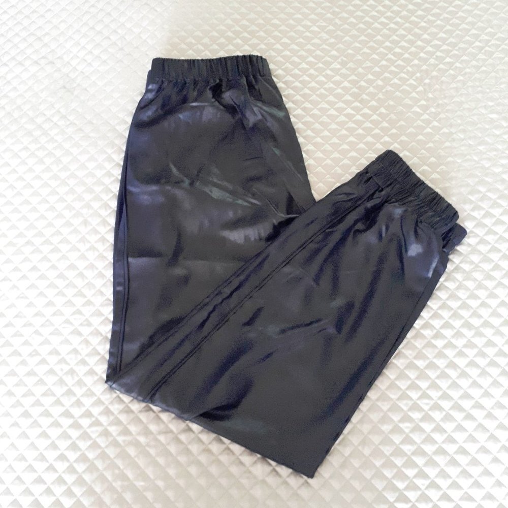 NWOT Current Air blue shiny finish relaxed jogger pants, S